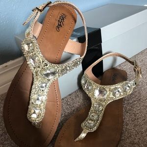 Gold Jeweled Sandals